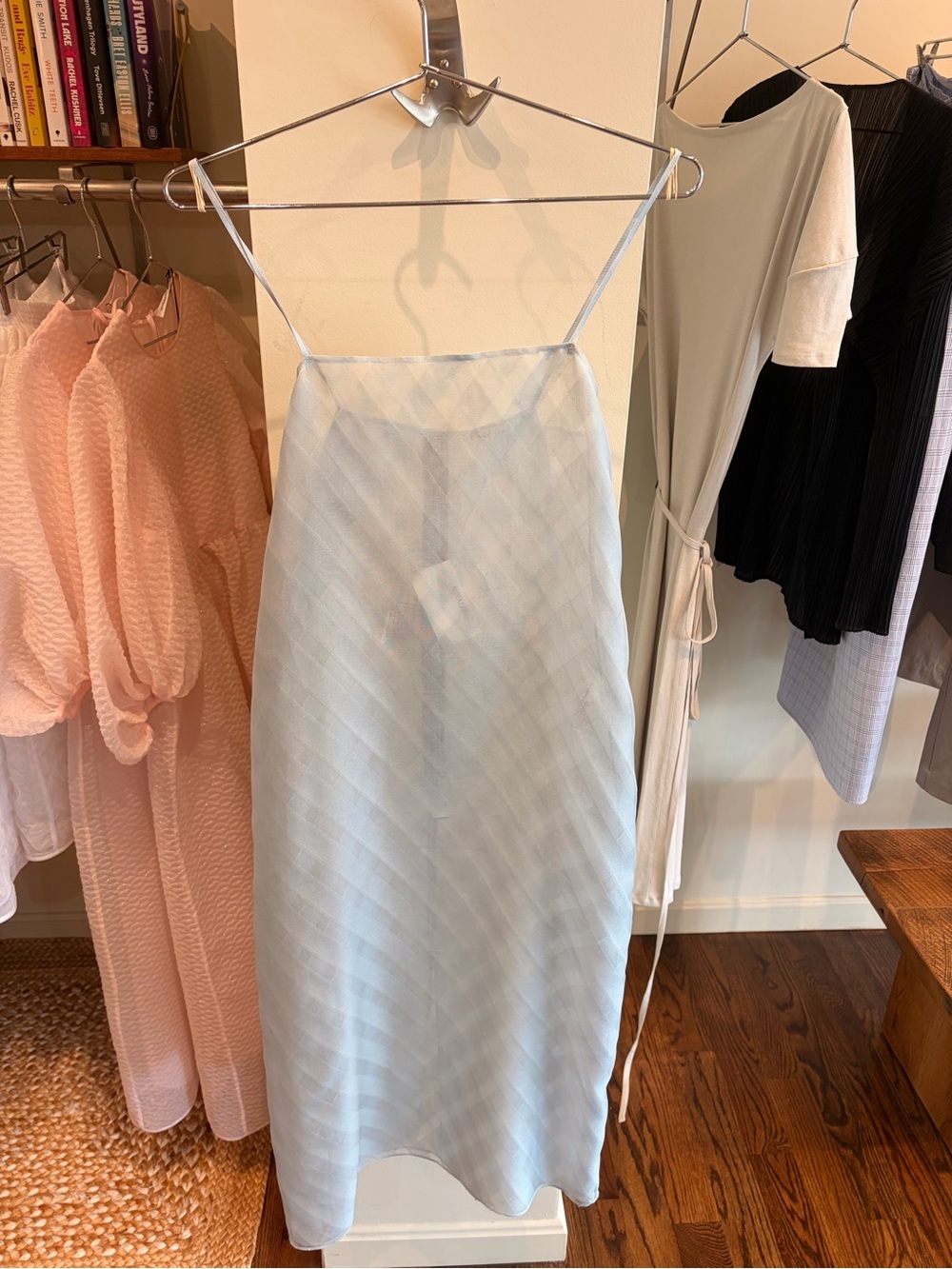Auralee Sheer silk cotton cut jacquard camisole dress
